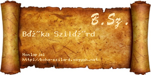 Bóka Szilárd névjegykártya
