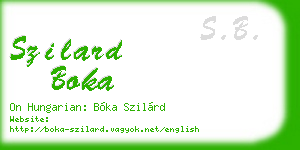 szilard boka business card