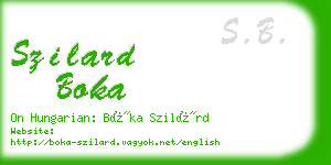 szilard boka business card